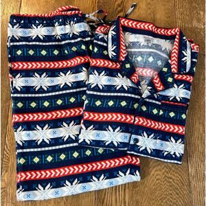 New! Hanna Andersson Flannel Pajama Set Nordic Fair Isle Sz L/XL Adult Unisex